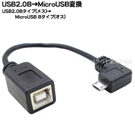 USB2.0B→MicroB変換ケーブル USB2.0B(メス)→MicroB(オス)L型 ●MicroB端子L型タイプ ●長さ:約15cm COMON BMB-L015