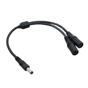 DC電源供給2分配ケーブル 外径4.75mm内径1.7mm(オス)-外径4.75mm内径1.7mm(メス)2分配 COMON(カモン) 4717M-Y 長さ:20cm 12V 2Aまで対応