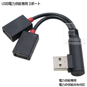 USB A端子 電力2分配ケーブル 12cm USB2.0 Aタイプ(オス)-USB2.0 Aタイプ(メス)x2個 電力供給専用ケーブル 5v2Aの範囲で使用可能 変換名人 VL-OR12/P