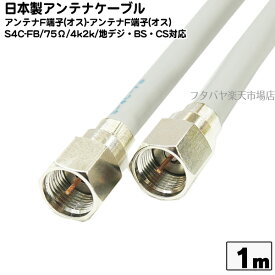 日本製デジタル放送対応 両端ネジ式 アンテナケーブル SSA S4-FP-FP-1 長さ1m S4C-FB 75Ω 両端ネジ式
