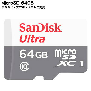 MicroSD 64GB SanDisk SDSQUNR-064G CLASS10&UHS-I SDXC 64GB h\ Xdl ϐkdl ωx Ǎ100MB/s COpbP[Wi
