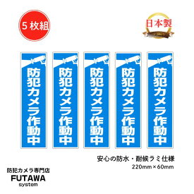 【20名限定☆15%OFF！】 防犯ステッカー 防犯シール 防水 耐候 屋外使用可能 防犯 空き巣 盗難防止 防犯対策 防犯カメラ セキュリティー ダミーシール 防犯シール単品 防犯カメラ作動中 ステッカー 長方形 高品質 窓 玄関 青 送料無料 【5枚セット】