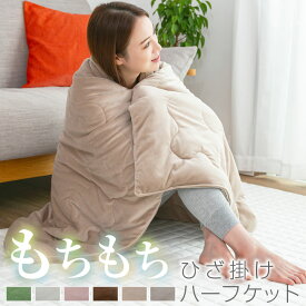 ブランケット ひざかけ もちもち ハーフケット 膝掛け ひざ掛け 70×100 100×140 マイクロファイバー 毛布 リビング 在宅ワーク 22A012
