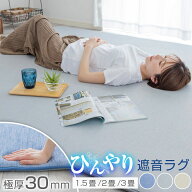 ラグ 極厚 30mm 遮音 冷感ラグ 高反発 1.5畳 2畳 3畳 130×190 190×190 190×240 ひんやり 接触冷感 ラ…