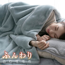 毛布 シングル 合わせ毛布 2枚合わせ ブランケット 二枚合わせ 冬 冬用 あったか ひざ掛け 膝掛け 掛け毛布 厚手 ボリューム 襟付き洗える ふんわり なめらか 静電気防止 抗菌 防臭 140×200cm 22B014