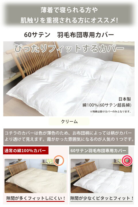 楽天市場】【55シリーズ】【掛けカバー付き！】冬用 羽毛布団  