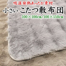 小さい こたつ敷布団　100×100cm　100×150cm　　　　【関連ワード こたつ布団 正方形 長方形 こたつ敷き布団 一人用 やぐら下 洗える ウォッシャブル こたつペット ラビットファー ボア ムートン調 滑り止 すべり止 コンパクト ラグマット】