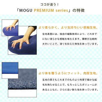MOGUモグパウダービーズクッション「プレミアム気持ちいい抱きまくら」【本体+カバーセット】ネイビー/レッド/ブラウン/グレー