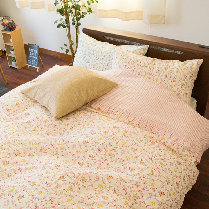 楽天市場 完売 フリル付き 花柄 掛け布団カバー 綿100 シングルロング 150 210cm ロマンチックシリーズ ノイッシュ Noish 掛布団カバー 掛けふとんカバー 掛カバー シングル ロング 綿 コットン 花柄 ピンク サックス フリル 送料無料 こだわり安眠館