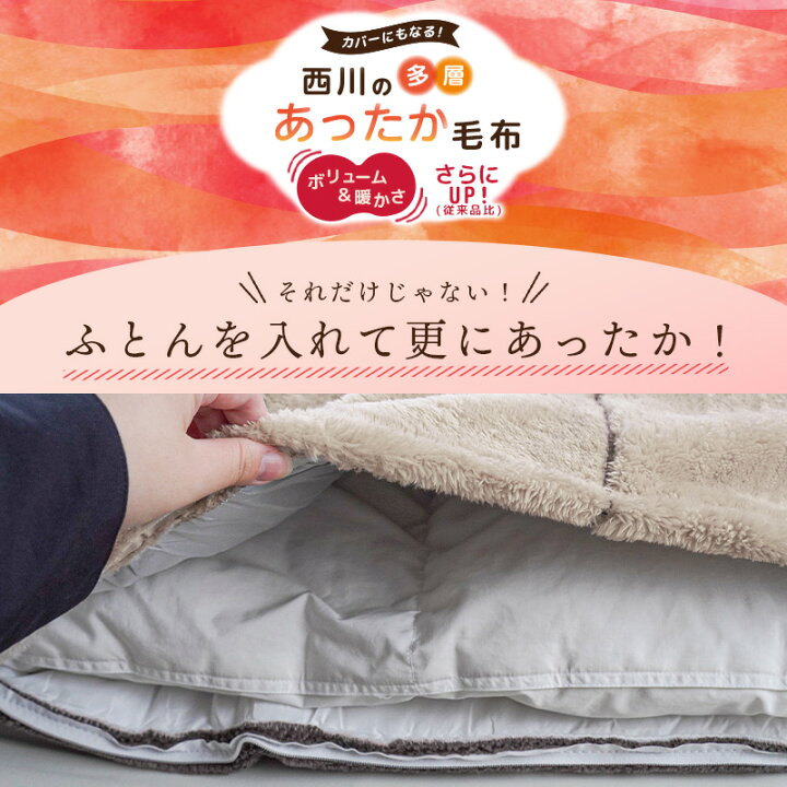 楽天市場】西川 6層毛布 多層 毛布 シングル 厚手 当社限定 6層 3.2kg 