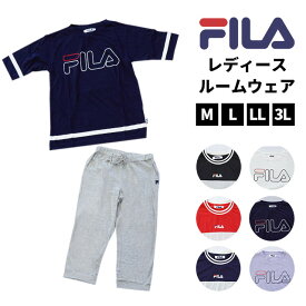 【エントリー＆楽天カードでP4倍】FILA パジャマ レディース 半袖 七分丈 春 夏 おしゃれ ブランド フィラ ナイティ ルームウェア 部屋着 婦人M L LL 大きいサイズ 2L ブラック レッド ホワイト プレゼント 贈り物 母の日