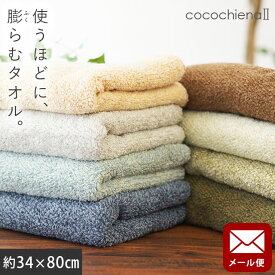 【メール便】タオル フェイスタオル スイッチパイル 甘撚り糸使用 高吸水糸使用 中厚 抗菌 防臭 34×80 小さめ ココチエナ2 cocochiena2【同梱不可】
