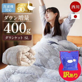 【訳あり】西川 ダウンケット 40マス 洗える 国産 グース 90％ 400g 増量タイプ 羽毛 肌掛け ホワイトグースダウン90％ ウォッシャブル 速乾 夏の羽毛布団 羽毛肌掛け布団 シングル ロング 150×210cm 肌掛け布団 肌布団 夏 夏用 丸洗い 日本製 nishikawa アウトレット