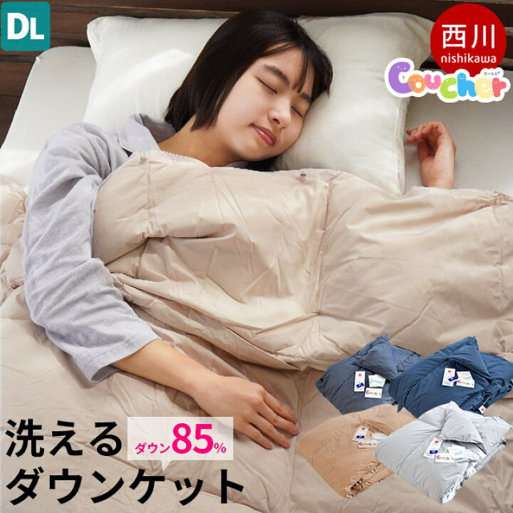 楽天市場】増量0.4kg ダウン85％ 西川 ダウンケット 羽毛の夏掛け 