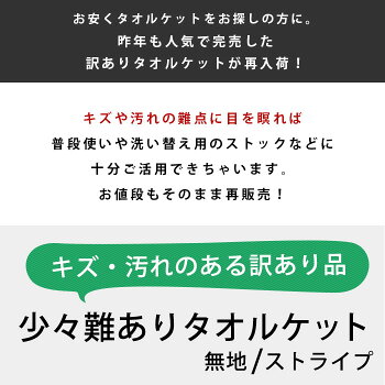 タオルケット【訳ありアウトレット】【送料無料】シングル140×190cm肌掛けストライプ無地ポリエステル薄手訳ありB品春夏寝具【あす楽対応】