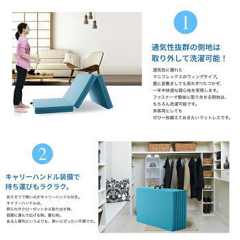 マニフレックスメッシュウィングマットレス日本限定三つ折りシングル【正規販売店】【10年保証】敷布団高反発ミッドブルーmagniflexMESHWING送料無料