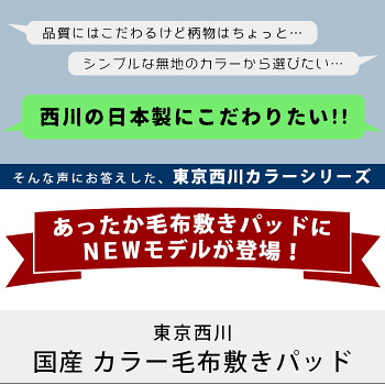 東京西川国産【日本製】抗菌加工無地カラーアクリルマイヤー毛布敷きパッドシングル(100×205cm)秋冬寝具敷き毛布