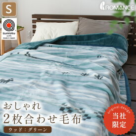 【11日01:59迄最大4000円OFFクーポン】ロマンス小杉 毛布 シングル 厚手 2枚合わせ 日本製 洗える 毛羽アクリル100% 2枚合わせ毛布 140×200cm 国産 衿付き アクリル毛布 マイヤー 制電性素材 約2.5kg ギャベ柄 当社限定 かわいい 泉大津 冬 あったか 冬用