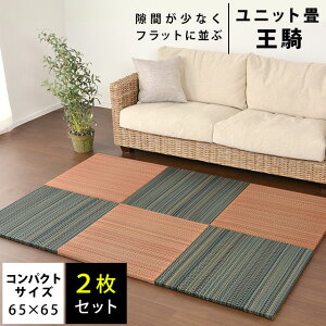 【11/1限定クーポンで11%OFF】【2枚セット】置き畳 ユニット畳 王騎 65×65×2.5cm コンパクトサイズ い草 防音 コンパクト 正方形 滑り止めテープ付き 夏用 カーペット・ラグマットとして