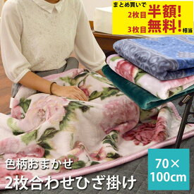 【LINE登録で100円OFFクーポン】【まとめ買いでお得！】福袋 2枚合わせ マイヤー ひざ掛け毛布 クォーターケット 70×100cm【訳あり・色柄おまかせ（無地含む）】 ブランケット 毛布 あったか 秋 冬 暖かい 犬、猫ペット用毛布、グッズとしても♪節電