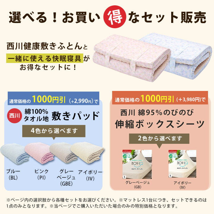 楽天市場】【17日09:59迄1500円OFFクーポン】西川 マットレス シングル 