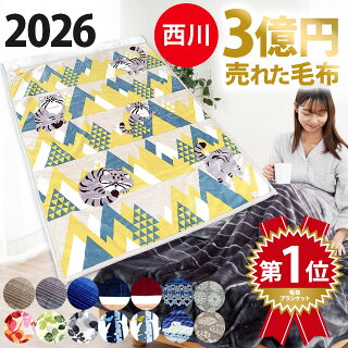 西川 洗える2枚合わせ毛布 シングル