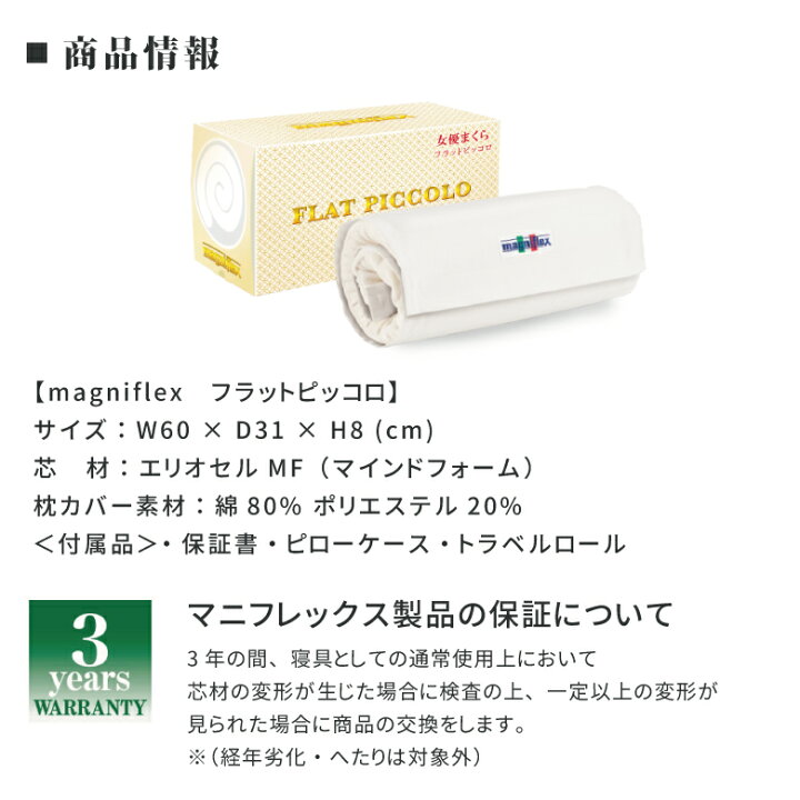楽天市場】【正規販売店】マニフレックス フラットピッコロ（トラベル 