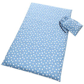 お昼寝敷き布団カバー （ 70×120×3cm用 ） 巾着袋付き シマエナガ ネイビー 日本製 お昼寝布団カバー 綿100％ 【 保育園・幼稚園お昼寝用 お昼寝敷きふとんカバー お昼寝ふとんカバー ベビー布団カバー お昼寝 】【 メール便 対応 】[M便 8/8]
