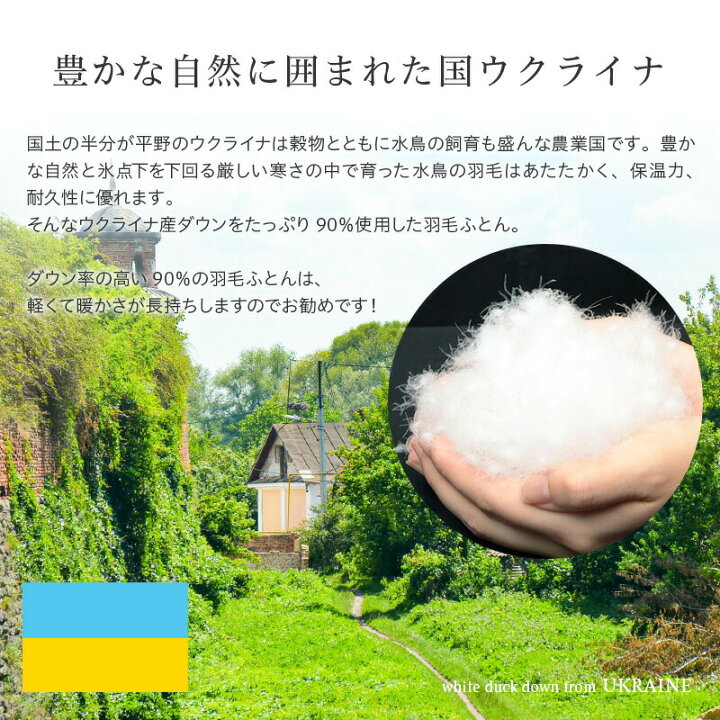 楽天市場】羽毛布団 ダブル クイーン ウクライナ産ダウン90％ 西川 