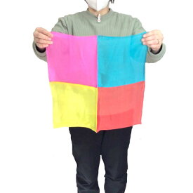 マジックグッツ 手品 4枚 ツギハギ シルク　（45cm×45cm）シルク　ハンカチ1