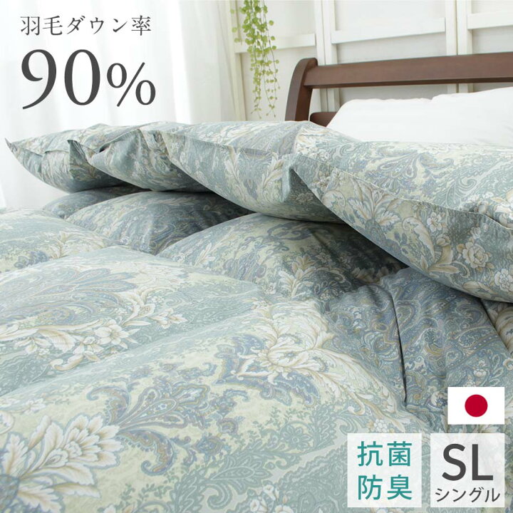 楽天市場】＼ﾏﾗｿﾝｸｰﾎﾟﾝ有／羽毛布団 シングルサイズ ダウン90％ 詰め物 