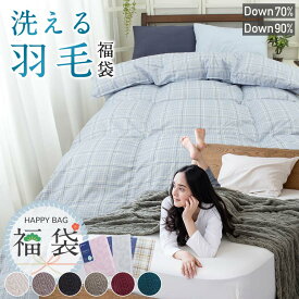 【福袋】西川 羽毛布団 洗える シングルロング シングル あったか 日本製 ハッピーバッグ 選べる 毛布付 掛け布団カバー付 選べる福袋 nocnoc コインランドリー ダウン 70％ 90％ 抗菌 防臭 ランドリエ 2026 【羽毛布団回収対象】