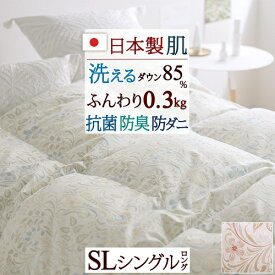 冬 あったか★最大10％OFFクーポン ダウンケット 羽毛肌掛け布団 シングル 洗える 日本製 ホワイトダウン85％ 0.3kg 羽毛ふとん 抗菌防臭 羽毛 夏用 羽毛布団 薄手 薄い 肌ふとん 羽毛肌布団 ダニ通過防止 静電気抑制 ウォッシャブル シングルロングサイズ