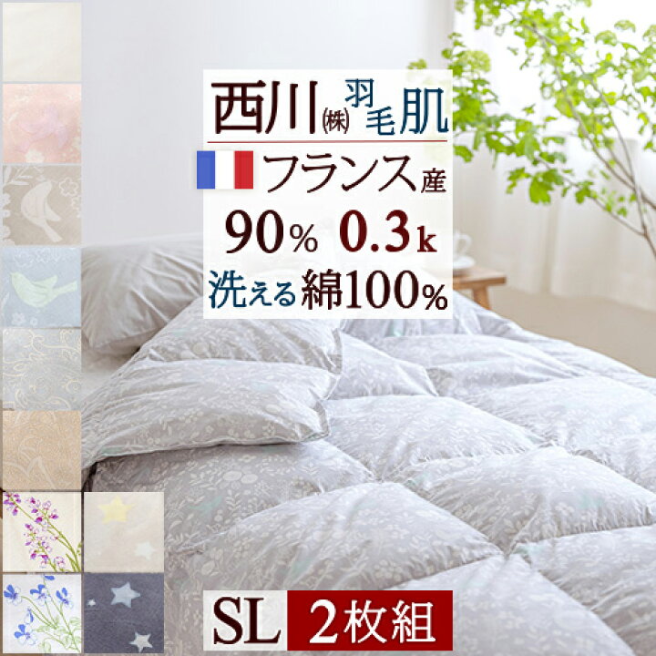 楽天市場】11/1限定☆11%OFFクーポン 2枚まとめ買い 羽毛肌掛け布団  
