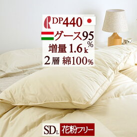 SS★10％引＆最大5,000円引クーポン 【西川掛布団カバー等特典付】羽毛布団 セミダブル 増量1.6kg DP440 ハンガリー産グースダウン95％羽毛布団 2層式 二層 日本製 セミダブルサイズ 日本製 ロマンス小杉 羽毛ふとん