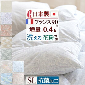 さぁ!春活★最大5,000円クーポン 羽毛肌掛け布団 シングル 洗える 日本製 羽毛布団 夏用 ダウンケット ロマンス小杉 肌掛け布団 フランス産ダウン90% 増量0.4kg 羽毛肌布団 夏 肌ふとん 肌掛けふとん シングルロングサイズ 薄手 薄い 抗