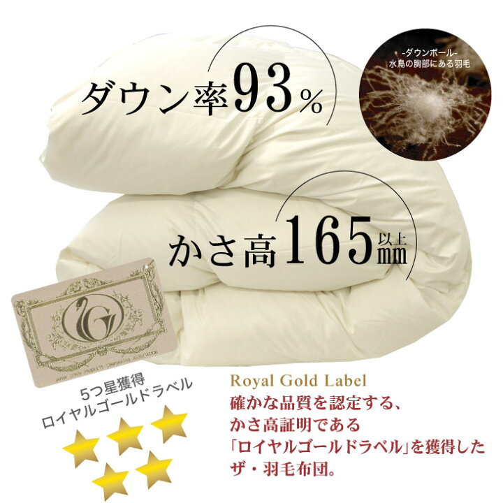 楽天市場】ザ・羽毛布団 キングサイズ 230×210 2枚合わせ 掛け布団 