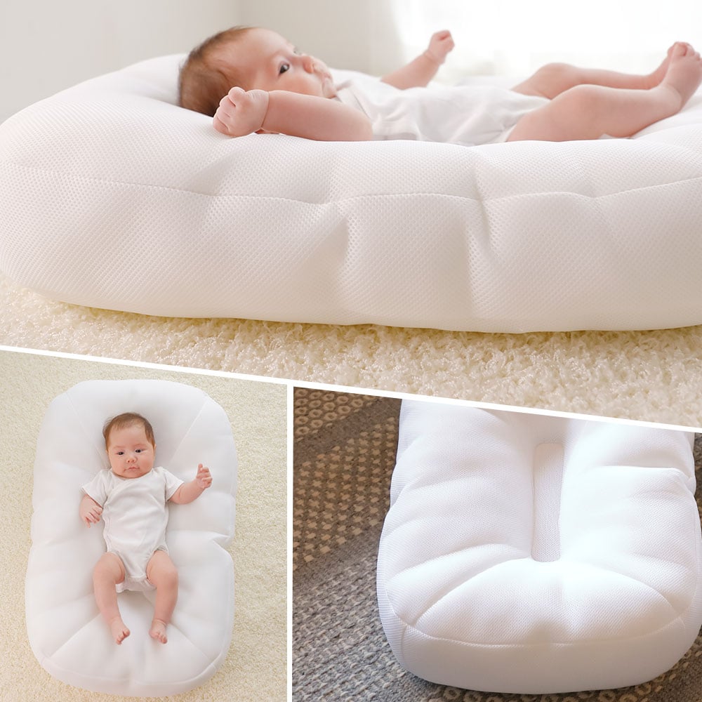  赤ちゃんがCカーブを保ちながら眠れるベビーベッド     iimin Cカーブ 抱っこされてるような感覚で眠れる ベッドインベッドとしても使える！   