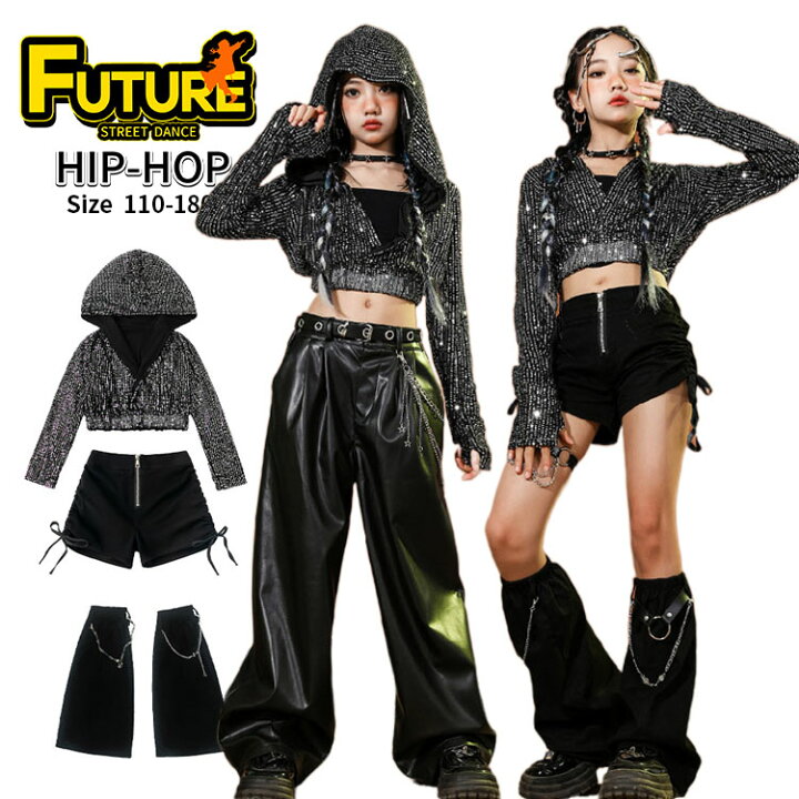 楽天市場】k-pop 衣装 キッズ ダンス 衣装 キラキラ へそ出し トップス 