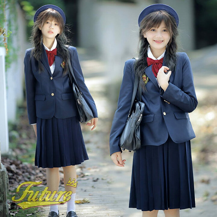 楽天市場】卒業式 スーツ 女の子 なんちゃって制服 セット ブレザー 卒 