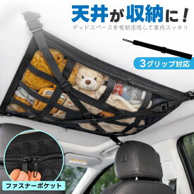 【MAX42%OFF祭◎限定開催中】 天井ネット 車 デッドスペース アシストグリップ 3 ミニバン 軽自動車 ラゲッジネット 二重 ルーフネット 汎用 収納 天井 ネット 天井収納ネット 収納ネット 車内天井ネット 車用天井収納ネット 天井収納