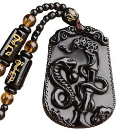 【期間限定DEALポイントバック15％】【普通郵便発送】 ネックレス 干支 巳 黒数珠ネックレス 蛇 ヘビ 十二支 縁起物 首輪 紐 アクセサリー 厄除け 魔除け 数珠 ブラック お守り 御守り スタイル お洒落アイテム 開運厄除 祈願成就 風水 パワースポット 開運 金運