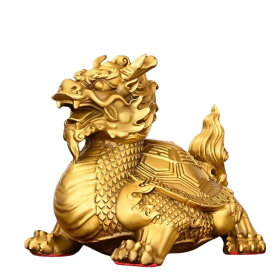 【在庫限り】【期間限定DEALポイントバック15％】 風水 龍亀 ロングイ ーVer3ー ゴールド 轟亀 置物 銅 ブロンズ ドラゴン タートル 亀 カメ 龍亀の置物 竜 アイテム 龍神 パワースポット 開運 金運 財産運 出世運 恋愛運 幸福 成功 プレゼント 贈り物 開運厄除 祈願成就