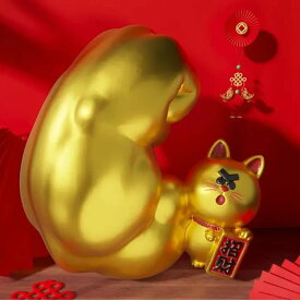 【製造待ち】風水 置物 右手 スーパーストロング マッスル 招き猫 ゴールド 富 招財 金 風水アイテム 金運アップ ガテン系 財運 金運 置物 健康 仕事 家庭 華やか 商売繁盛 幸運 開運 富 スピリチュアル インテリア パワー 大盛況 超縁起物 浄化 最強 開店祝い