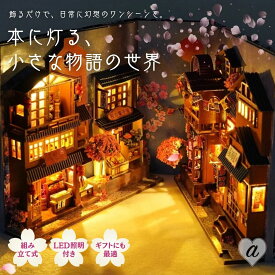 【予約商品】【期間限定DEALポイントバック15％】 置物 ミニチュア ドールハウス 櫻花子港 日本の街並み ジオラマ 建築模型 DIY 本棚 中華街 棚 ブックエンド 秘密 シークレット キット アート 江南水巷 魔法の世界 異世界 路地裏 港町 商店街 繁華街 路地 家 照明 LED