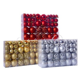 今だけ10％OFF 12/11終了 【人気商品】 オーナメントセット クリスマス ボールオーナメント 装飾 オーナメント クリスマスボール 選べる3色 100個 セット クリスマスかざり ゴールド シルバー レッド クリスマス飾り付け 飾り付け