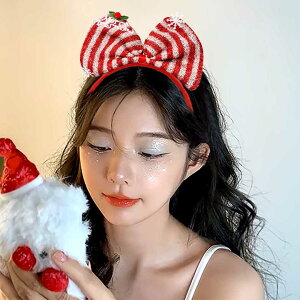 【期間限定DEALポイントバック15%】【普通郵便発送】 クリスマスカチューシャ 大きなリボン 4カラー カチューシャ アクセサリー ヘアアクセサリー 髪飾り りぼん リボン かぶりもの 被り物