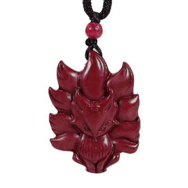 【期間限定DEALポイントバック15％】【普通郵便発送】 ネックレス 朱砂 紅九尾 紅蓮の九尾 狐 きつね 辰砂 ペンダント 首飾り 首輪 紐 アクセサリー お守り 厄除け 魔除け お洒落アイテム 開運厄除 祈願成就 風水 パワースポット 開運 金運 財産運 出世運 恋愛運 おしゃれ