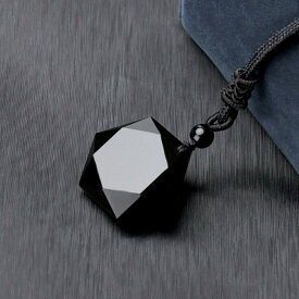 【期間限定DEALポイントバック15％】【普通郵便発送】 ネックレス 黒曜石 六角形 宝石 ネックレス ペンダント 六芒星 ジュエリー アクセサリー ヘキサゴン スピリチュアル 魔除け お守り 瞑想 デート 首輪 紐 厄除け 魔除け 数珠 スタイル お洒落アイテム 開運厄除