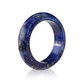 【一点ものの天然美】ブルー〜グレーの個体差あり／浄化済み｜手磨き仕上げの天然石リング リング ラピスラズリ 全7サイズ パワーストーン くり抜きリング 指輪 アクセサリー メンズ レディース ジュエリー スタイル お洒落アイテム